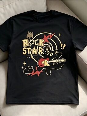 graphic with black cat design Women Men T-shirt Unisex